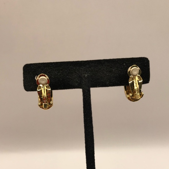 Swarovsky Gold-Tone & Crystal Half Hoop Earrings - Picture 4 of 9